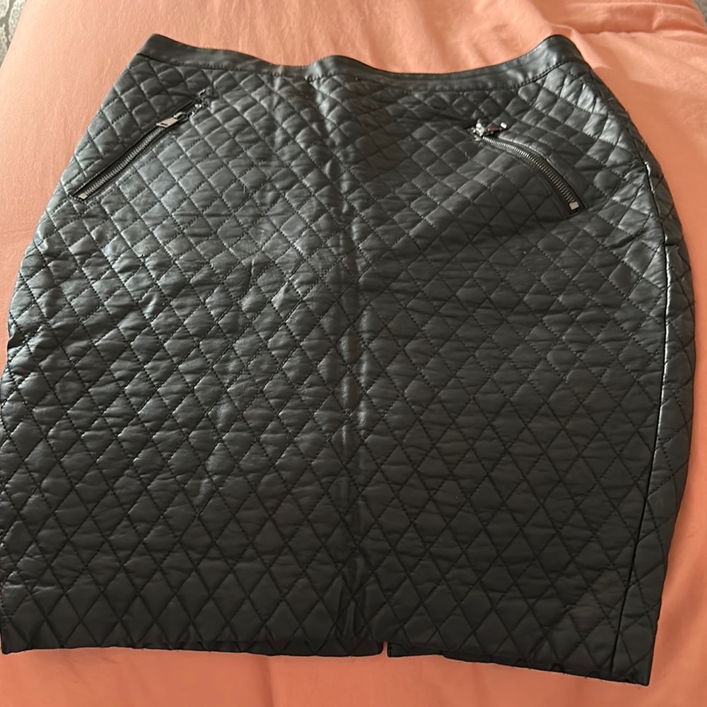 New York & Company Black Quilted Pencil Skirt